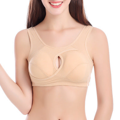 Plus Size Women Bra Ladies Cotton Quake-Proof Underwear Sleep Tops No Buckles Non Wire Lingerie With Removable Padded