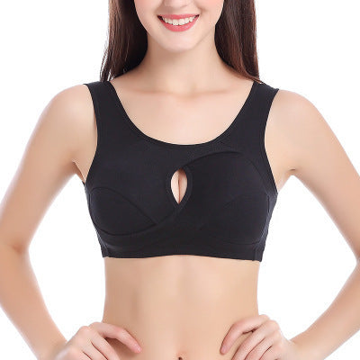 Plus Size Women Bra Ladies Cotton Quake-Proof Underwear Sleep Tops No Buckles Non Wire Lingerie With Removable Padded